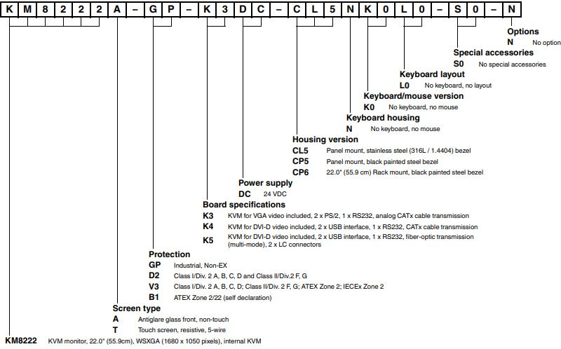 Pepperl+Fuchs VisuNet KM8222 Type Code