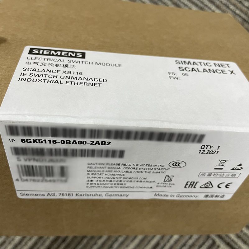 Siemens 6GK5116-0BA00-2AB2 SCALANCE XB116 unmanaged IE switch